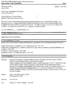 USDI/NPS NRHP Multiple Property Documentation Form Light Stations in the United States____________________________ ___________ Page 1 NPS Form[removed]b (March[removed]OMB No[removed]