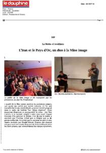Date : 05 OCT 15 Pays : France Périodicité : Quotidien OJD : Edition : Romanche et Oisans Page 1/1
