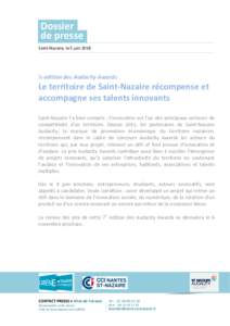 Dossier de presse Saint-Nazaire, le 5 juin 2018 7e édition des Audacity Awards