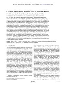 Co-seismic deformation of deep slabs based on summed CMT data