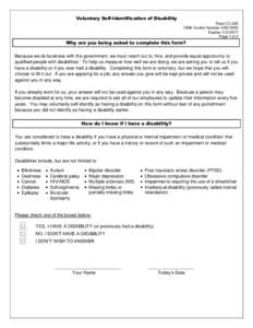 Voluntary Self-Identification of Disability Form CC-305