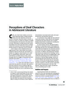 Sharon Pajka-West  Perceptions of Deaf Characters in Adolescent Literature  C