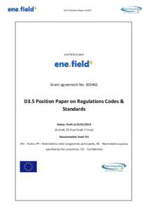 D3.5 Position Paper on RCS  ene.field project Grant agreement No: 303462