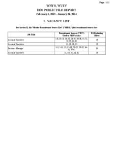 Page: 1/13  WNYO, WUTV EEO PUBLIC FILE REPORT February 1, [removed]January 31, 2014