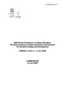 Higher education / Philosophy of education / Academia / Educational research / Governance in higher education / Education in Africa / Open educational resources / UNESCO-CEPES / Regional Conference on Higher Education / Education / Knowledge / UNESCO