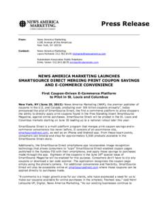 Press Release From: News America Marketing 1185 Avenue of the Americas New York, NY 10036