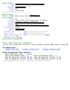 Packet loss / Cisco Systems / Computing / Electronic engineering / Jitter / Synchronization / Electronics