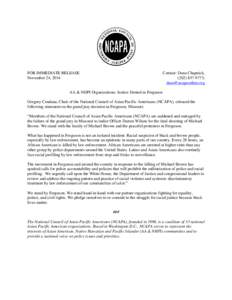 FOR IMMEDIATE RELEASE November 24, 2014 Contact: Dana Chapnick, ([removed]; [removed]