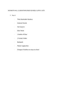    MENWITH	
  HILL	
  ELEMENTARY/HIGH	
  SCHOOL	
  SUPPLY	
  LISTS	
  	
     	
  