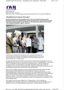 Presseartikel Verleihung Schoen Klinik Bad Aibling Oberbayerisches Volksblatt