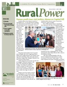 A newsletter for and about Kansas Electric Cooperatives  RuralPower Vol . LVX , No. 8  Inside