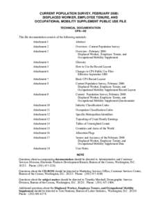 CURRENT POPULATION SURVEY, FEBRUARY 2000: DISPLACED WORKER, EMPLOYEE TENURE, AND OCCUPATIONAL MOBILITY SUPPLEMENT PUBLIC USE FILE TECHNICAL DOCUMENTATION CPS—00