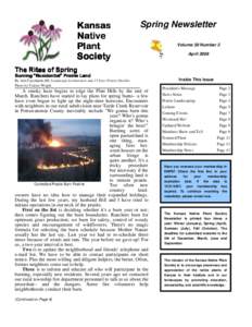 Kansas Native Plant Society  Spring Newsletter