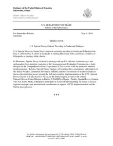 Embassy of the United States of America Khartoum, Sudan Public Affairs Section http://sudan.usembassy.gov  U.S. DEPARTMENT OF STATE