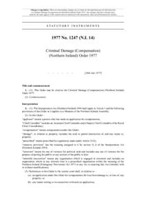 Criminal Damage (Compensation) (Northern Ireland) Order 1977