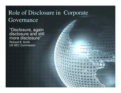 The OECD Principles chapter on Disclosure and Transparency