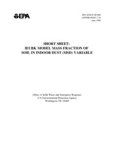 EPA #540-F[removed]OSWER #[removed]June 1998 SHORT SHEET: