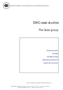 European Foundation for the Improvement of Living and Working Conditions  EWC case studies The Suez group  Company profile