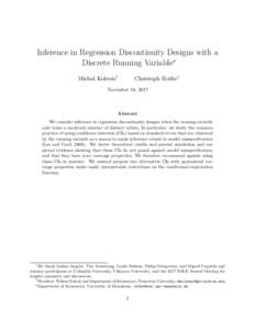 Inference in Regression Discontinuity Designs with a Discrete Running Variable∗ Michal Kolesár† Christoph Rothe‡
