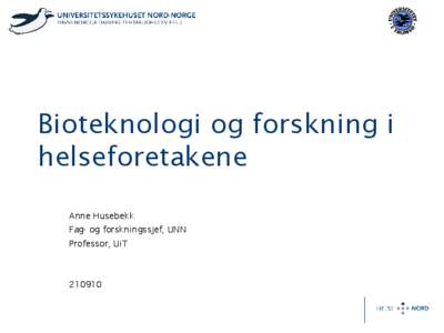 Presentasjonsmal for UNN, hvit, Logo i topp