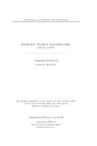 NATIONAL ACADEMY OF SCIENCES  ROBERT BURNS WOODWARD