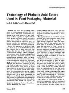 Environmental Health Perspectives  Toxicology of Phthalic Acid Esters