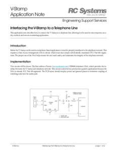 Interfacing the V-Stamp to a Telephone Line