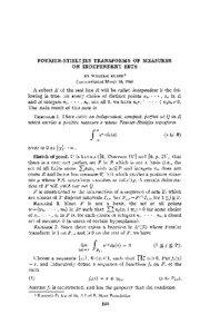 FOURIER-STIELTJES TRANSFORMS OF MEASURES ON INDEPENDENT SETS BY WALTER RUDIN 1