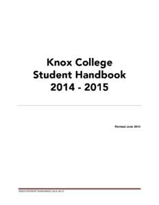 Revised JuneKNOX STUDENT HANDBOOK Part A – General Information 1.1 Overview