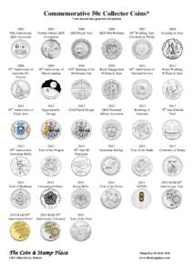 Commemorative 50c Collector Coins* * not issued into general circulation 2002 50th Anniversary QEII Accession