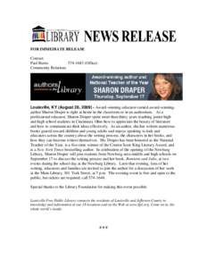 Newburg / Louisville Free Public Library / Louisville /  Kentucky / Coretta Scott King / United States / Kentucky / Romiette and Julio / Sharon Draper