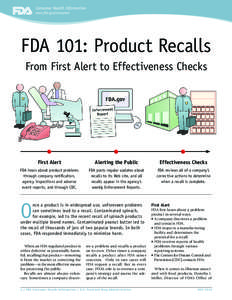 Consumer Health Information www.fda.gov/consumer FDA 101: Product Recalls From First Alert to Effectiveness Checks