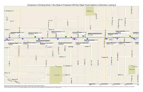 Comparison of Existing Route 1 Bus Stops to Proposed CATA Bus Rapid Transit Stations in Downtown Lansing 2