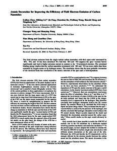 J. Phys. Chem. C 2007, 111, [removed]Atomic Decoration for Improving the Efficiency of Field Electron Emission of Carbon Nanotubes