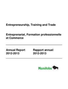 Entrepreneurship, Training and Trade  Entreprenariat, Formation professionnelle et Commerce  Annual Report