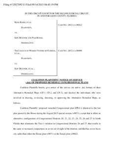 Filing # E-Filed:45:19 PM  IN THE CIRCUIT COURT FOR THE SECOND JUDICIAL CIRCUIT, IN AND FOR LEON COUNTY, FLORIDA RENE ROMO, ET AL. CASE NO.: 2012-CA-00412