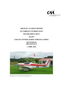 Aircraft Accident Report Occ No: [removed]Zk-JFN