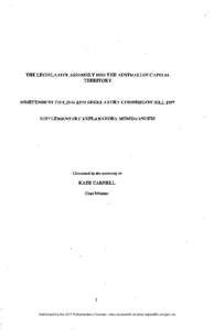 THE LEGISLATIVE ASSEMBLY FOR THE AUSTRALIAN CAPITAL TERRITORY INDEPENDENT PRICING AND REGULATORY COMMISSION BILL[removed]SUPPLEMENTARY EXPLANATORY MEMORANDUM