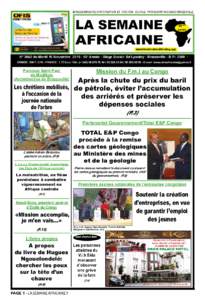 BI-HEBDOMADAIRE D’INFORMATION ET D’ACTION SOCIALE PARAISSANT AU CONGO-BRAZZAVILLE  LA SEMAINE AFRICAINE  65ème