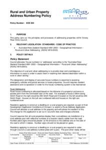 Microsoft Word - EOS 004 Rural & Urban Property Address Numbering Policy.DOC