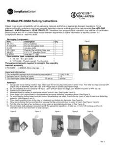 4G/Y2.2/S/** USA/+AA7854 (** DOM) PK-GNA4/PK-GNA8 Packing Instructions Shipper must ensure compatibility with all packaging materials and follow all appropriate transport regulations. For air