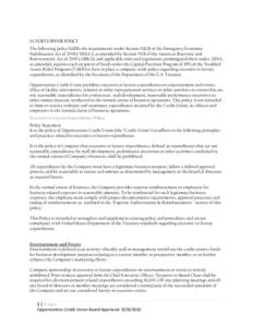 LUXURY EXPENSE POLICY The following policy fulfills the requirements under Section 111(d) of the Emergency Economic Stabilization Act of 2008 (