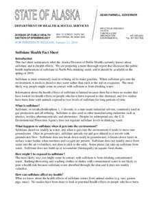 Sulfolane Health Fact Sheet