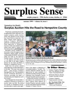 Surplus Sense  surplus property 2700 charles avenue, dunbar, wv[removed]summer 1999 • volume 16, issue 1 Spreading the Wealth