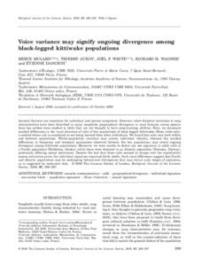 Voice variance may signify ongoing divergence among black-legged kittiwake populations