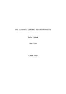 Monopoly / Marginal cost / Pricing strategies / Open Data in the United Kingdom / Transport Direct / Economics / Economic theories / Geographic information system