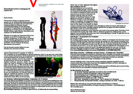 V  Stichting Vrienden van Museum Jan van der Togt www.jvdtogt.nl  Nieuwsbrief nummer 3 (Jaargang 15)