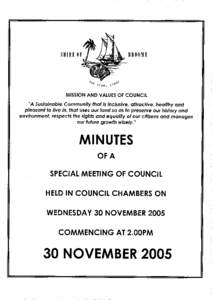 Minutes - Special Meeting of Council 30 NovemberPage 3 SHIRE OF BROOME SPECIAL COUNCIL MEETING