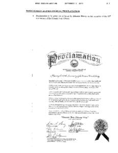 Proclamations for the week of September 7, 2010