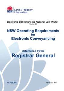 Electronic Conveyancing National Law (NSW)  Participation VERSION 2